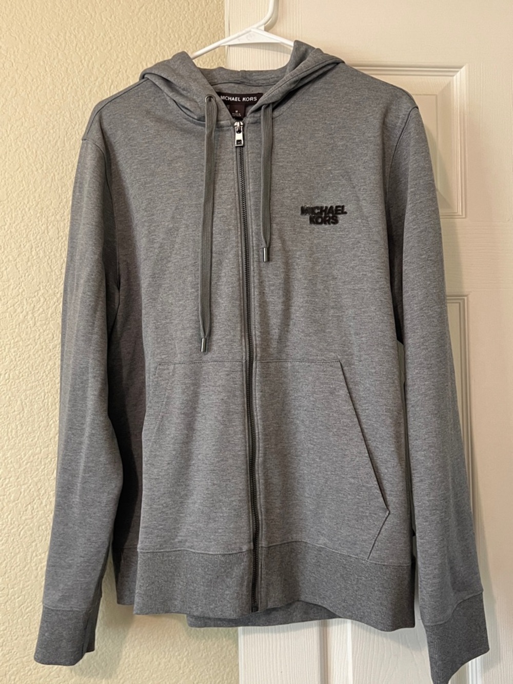 Michael Kors Men's Light Gray Zip-Up Hooded Sweatshirt - Picture 3 of 7